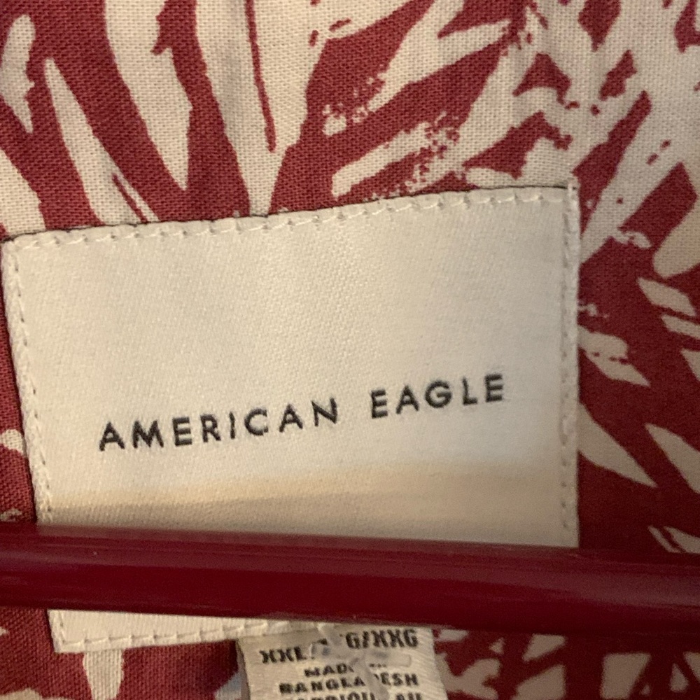 American Eagle , Red , Short Sleeve , Button up , XXL Shirt, - Picture 2 of 3